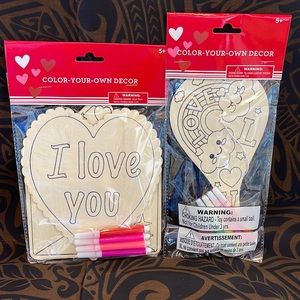 ❤️Valentines Arts and Crafts Wood Paint Set 2pc Explore Your Creativity